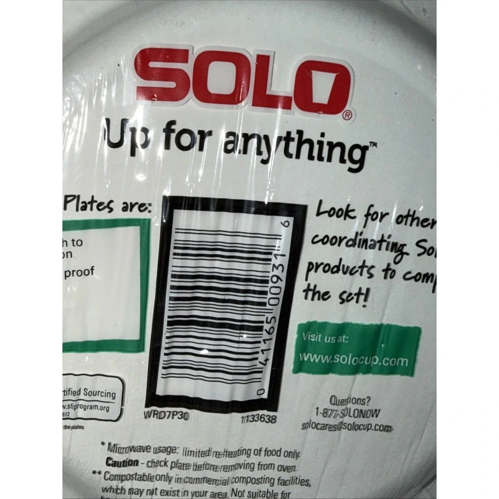 Solo Christmas Paper Plates Snowman New In Package Lot of 2 RARE HTF